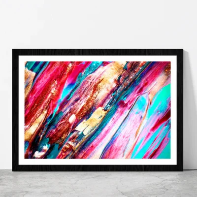 Colorful Texture Painting Glass Framed Wall Art, Ready to Hang Quality Print