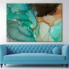 Green Gold Black Abstract Print 100% Australian Made - Image 2