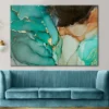 Green Gold Black Abstract Print 100% Australian Made