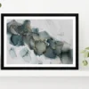 Grey & Gold Abstract Painting Glass Framed Wall Art, Ready to Hang Quality Print