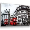 B&W City & Red Buses Print Tempered Glass Wall Art 100% Made in Australia Ready to Hang - Image 3