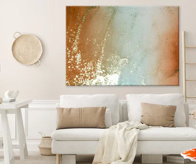 Yellow White & Orange Abstract Art Print 100% Australian Made