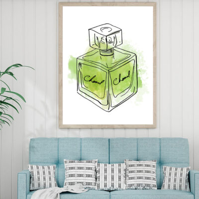 Green Splash & Perfume Bottle Home Decor Premium Quality Poster Print Choose Your Sizes