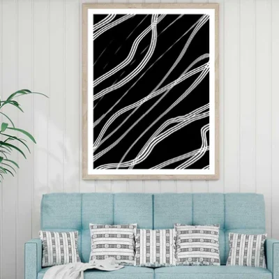 White Light Lines Abstract Design Home Decor Premium Quality Poster Print Choose Your Sizes
