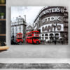 B&W City & Red Buses Print Tempered Glass Wall Art 100% Made in Australia Ready to Hang - Image 2