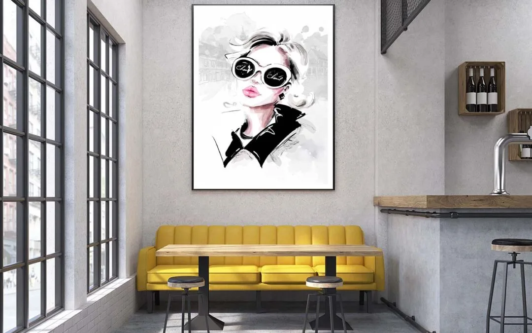 Black And White Lady with Fashion Store Design Home Decor Premium Quality Poster Print Choose Your Sizes