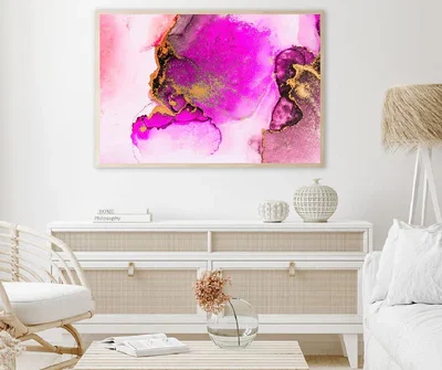 Pink & Gold Liquid Abstract Design Home Decor Premium Quality Poster Print Choose Your Sizes