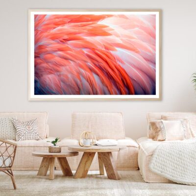 Close Up View of Pink Flamingo Feathers Home Decor Premium Quality Poster Print Choose Your Sizes