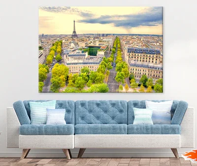 Aerial view of Paris France Print 100% Australian Made