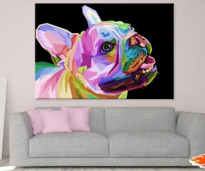 Colorful Dog Face Abstract Design Print 100% Australian Made