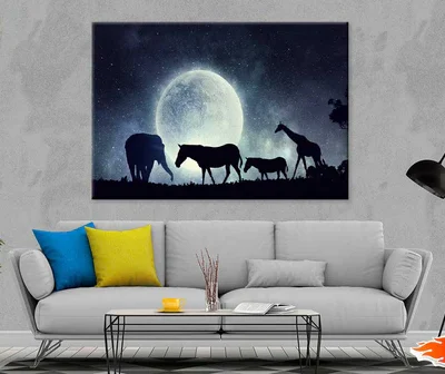 Full Moon Sky & Animals Digital Photograph Print 100% Australian Made