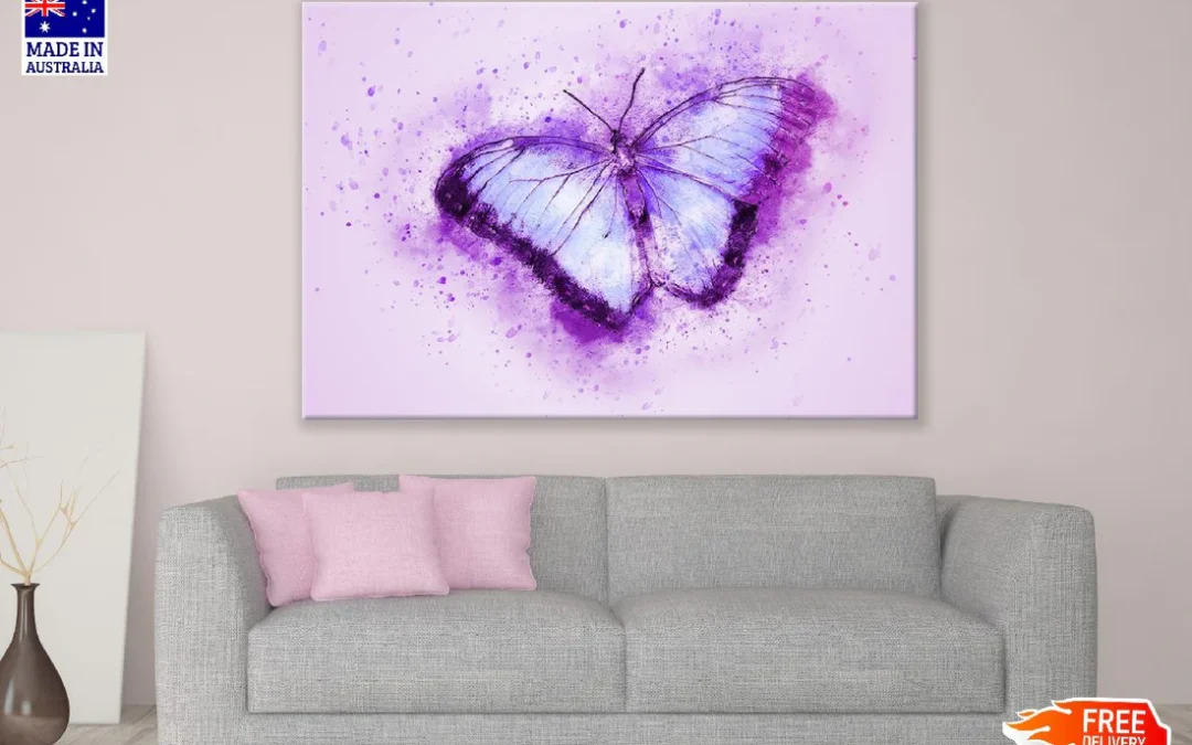 Purple Butterfly Abstract Design Print 100% Australian Made