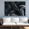 Black Silver Fluid Abstract Design Print 100% Australian Made - Image 2