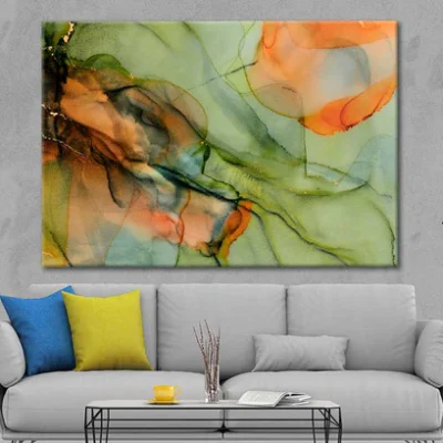 Green Orange Black Abstract Print 100% Australian Made