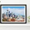 Queen Anne Hill In Washington Glass Framed Wall Art, Ready to Hang Quality Print