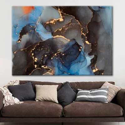 Black And Blue Alcohol Ink Print 100% Australian Made