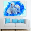 Cats & Blue Color Abstrct Design Print 100% Australian Made