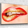 Provocative Red Lips Print Tempered Glass Wall Art 100% Made in Australia Ready to Hang