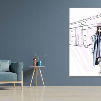 Stylish Blue Colored Girl with Fashion Store Print 100% Australian Made