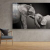 Elephant Baby B&W View Print Tempered Glass Wall Art 100% Made in Australia Ready to Hang - Image 4