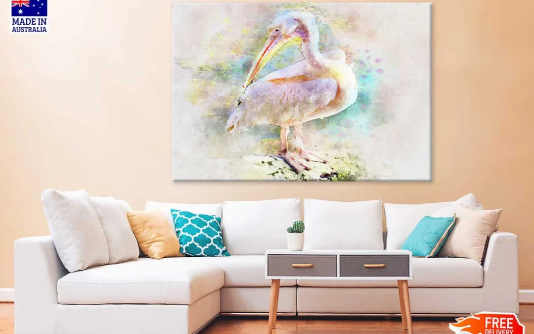 Pelican Bird Watercolor Painting Print 100% Australian Made