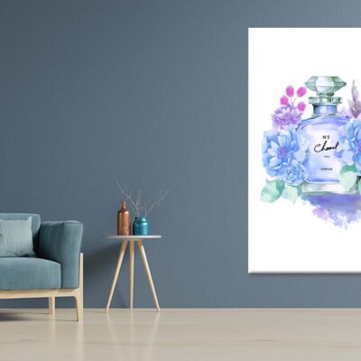 Blue Purple Elegant Fashion Bottle Print 100% Australian Made