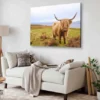 Bella Home Scottish Highland Cow on Field Print Canvas Ready to hang - Image 2