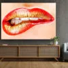Provocative Red Lips Print Tempered Glass Wall Art 100% Made in Australia Ready to Hang - Image 2