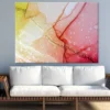 Pink Yellow & Gold Abstract Art Print 100% Australian Made - Image 2