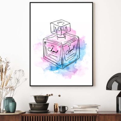 Colorful Fashion Perfume Bottle Design Home Decor Premium Quality Poster Print Choose Your Sizes
