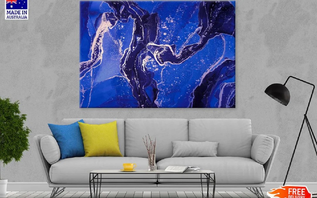 Black Purple Blue & Gold Abstract Design Print 100% Australian Made