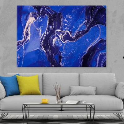 Black Purple Blue & Gold Abstract Design Print 100% Australian Made