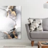 Grey Black & Gold Abstract Design Print 100% Australian Made
