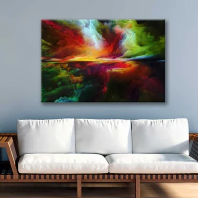 Bella Home Graphic Composition of Digital Colors Print Canvas Ready to hang