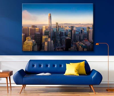 Bella Home Aerial View of San Francisco USA Print Canvas Ready to hang