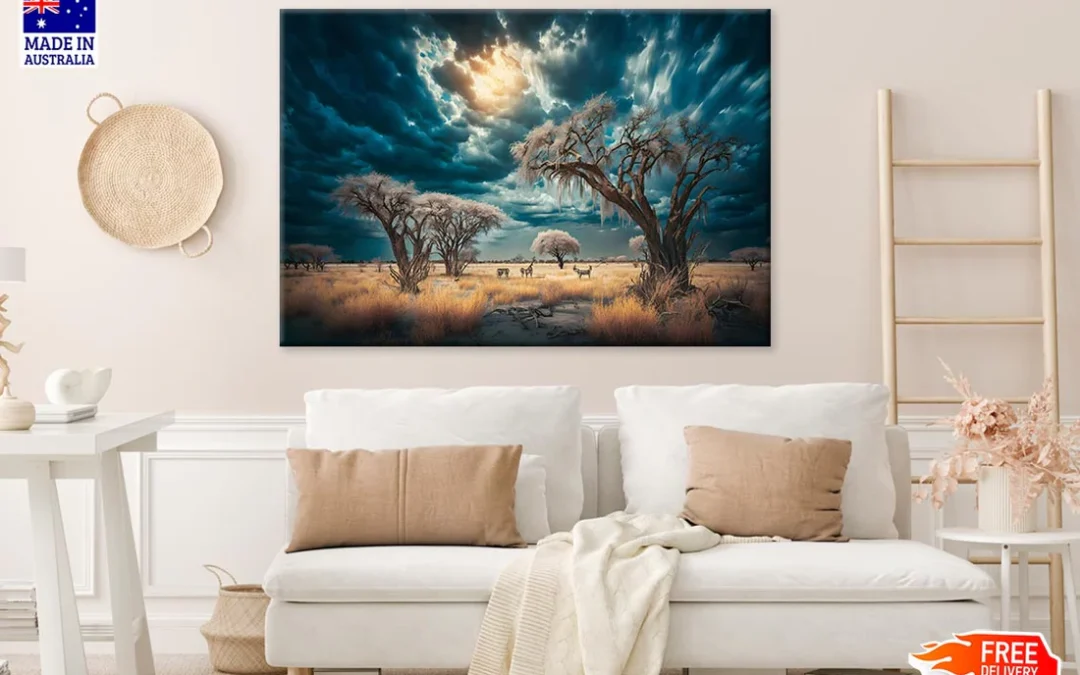Sunrise Over Savannah & Fields Print 100% Australian Made