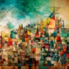 French Revolution Paint Abstract Glass Framed Wall Art, Ready to Hang Quality Print - Image 2