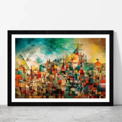 French Revolution Paint Abstract Glass Framed Wall Art, Ready to Hang Quality Print