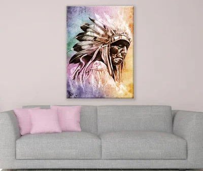 Native Headdress Warrior Painting Portrait Print 100% Australian Made