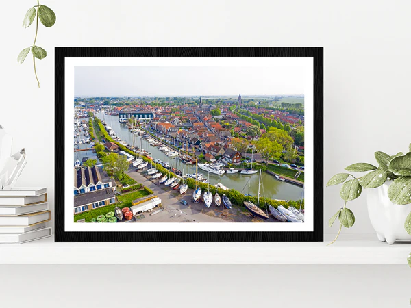 Monnickendam City In Netherlands Glass Framed Wall Art, Ready to Hang Quality Print