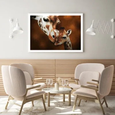 Giraffes Portrait Watercolor Painting Home Decor Premium Quality Poster Print Choose Your Sizes