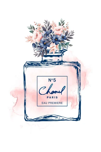 Pink Blue Colored Fashion Perfume Bottle Print 100% Australian Made - Image 3