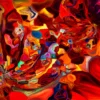 Red Orange Liquid Abstract Design Home Decor Premium Quality Poster Print Choose Your Sizes - Image 3
