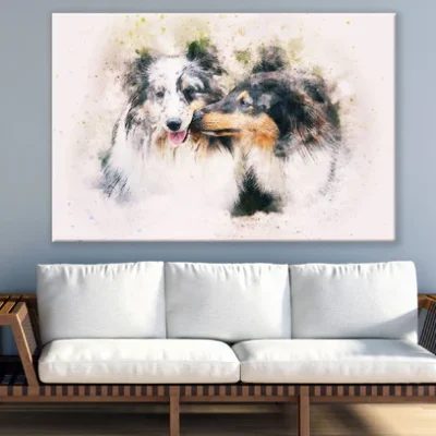 Dogs Closeup Abstract Design Print 100% Australian Made