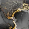Dark Gold Splash & Black Abstract Design Print 100% Australian Made - Image 3