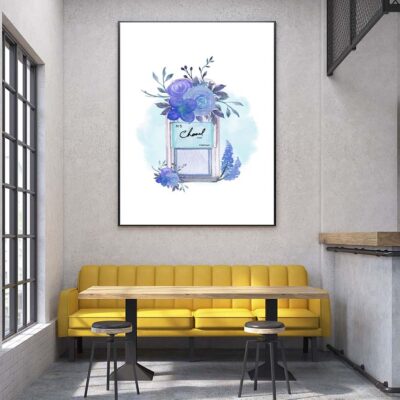 Purple Flowered Fashion Bottle Design Home Decor Premium Quality Poster Print Choose Your Sizes
