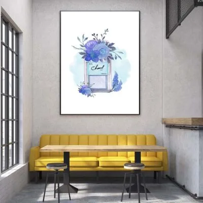 Purple Flowered Fashion Bottle Design Home Decor Premium Quality Poster Print Choose Your Sizes
