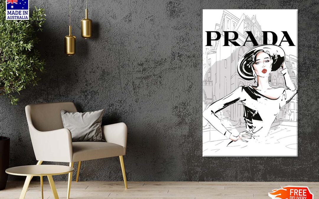 Black And White Stylish Lady Print 100% Australian Made