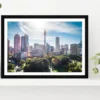 Drone View In Sydney Cityscape Glass Framed Wall Art, Ready to Hang Quality Print