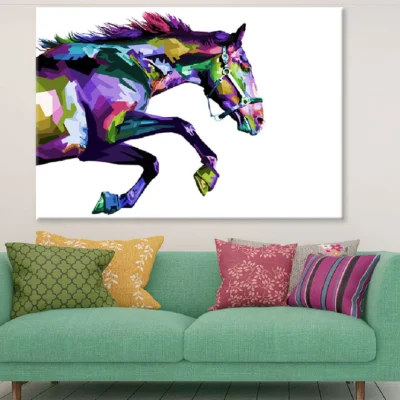 Colorful Horse Running Abstract Design Print 100% Australian Made